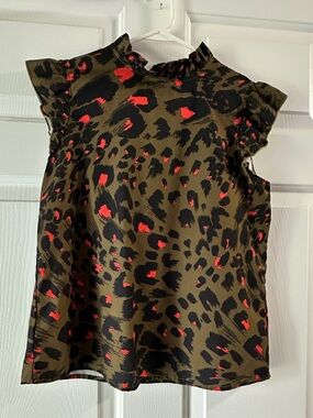 Leopard Print Top with Ruffles
